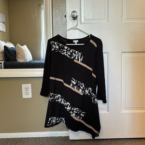 VIP Knits Black, Brown and White Top Size 18/20